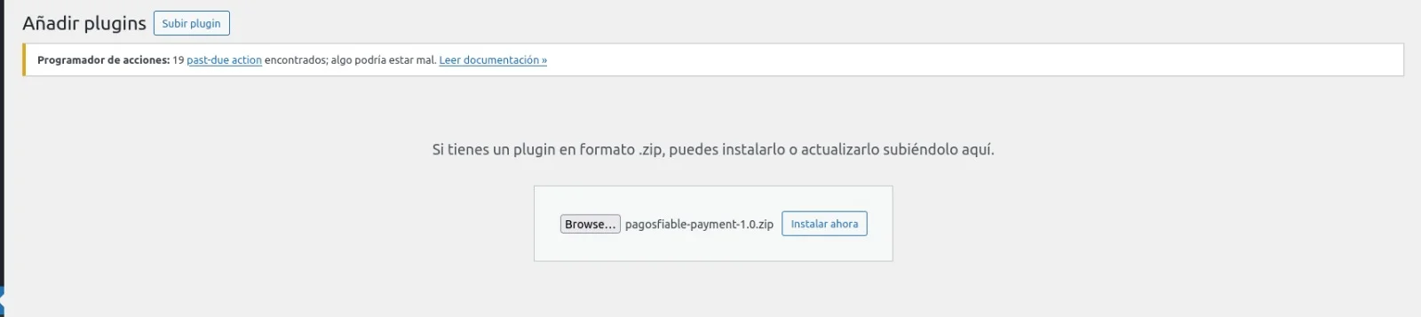 Subida manual del plugin